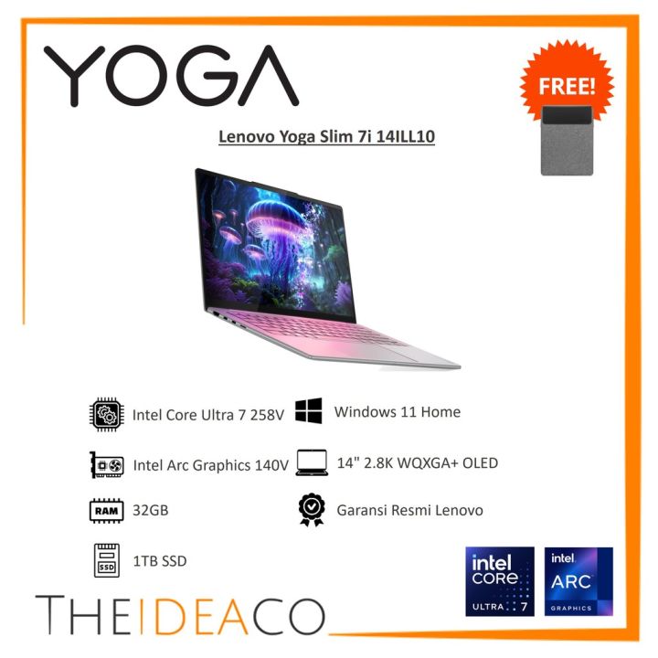Lenovo Yoga Slim 7i Aura Edition 83JX006DID Intel Ultra 7 258V 32GB 1TB SSD Touch OLED Win11 M365B OH 2024 AI Now | Lazada Indonesia