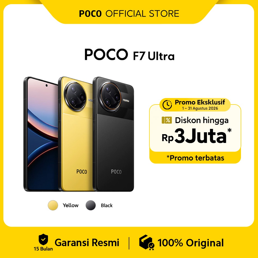 Jual POCO F7 Ultra (12/256GB)(16/512GB) | Snapdragon 8 Elite | VisionBoost D7 Chipset | 120W/50W wireless HyperCharge | 2K AMOLED display [Official Store] | Shopee Indonesia