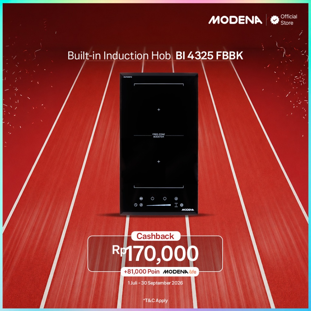 Jual MODENA Built in Induction Hob 30 Cm 2 Zone with Freezone - BI 4325 FBBK | Shopee Indonesia