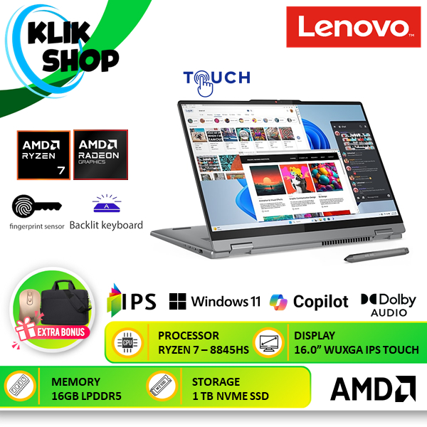 Jual Lenovo Ideapad 5 2in1 Ryzen 7 8845HS 16GB DDR5 1TB SSD Radeon 780M WUXGA IPS TOUCH | Shopee Indonesia