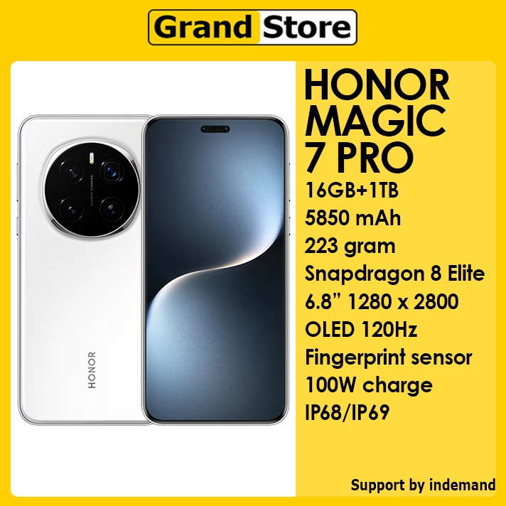 Jual Honor Magic 7 Pro 5G 16GB/1TB 5850mAh 100W Snapdragon 8 Elite 6.8" 1280 x 2800 OLED 120Hz Android 15 | Shopee Indonesia