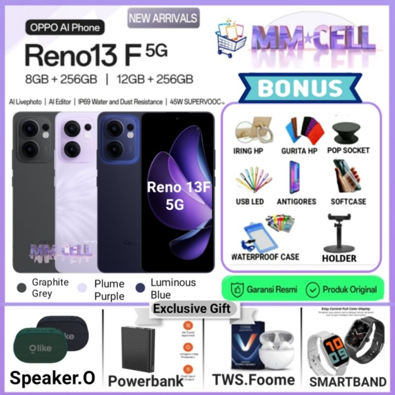 Jual OPPO RENO 13F 5G 12/256 | RENO 13 F 5G 8/256 | RENO13 F 4G 8/256 GARANSI RESMI OPPO INDONESIA | Shopee Indonesia