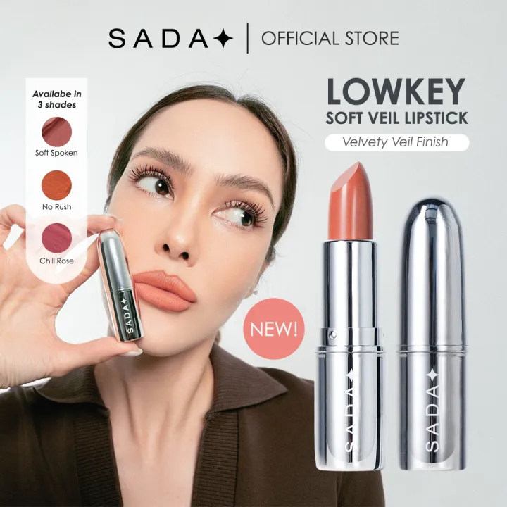[BUNDLE 2PCS] NEW! SADA - LOWKEY Soft Veil Lipstick - Velvety Finish Full Coverage Lightweight Perfect for Everyday Makeup | Lazada Indonesia