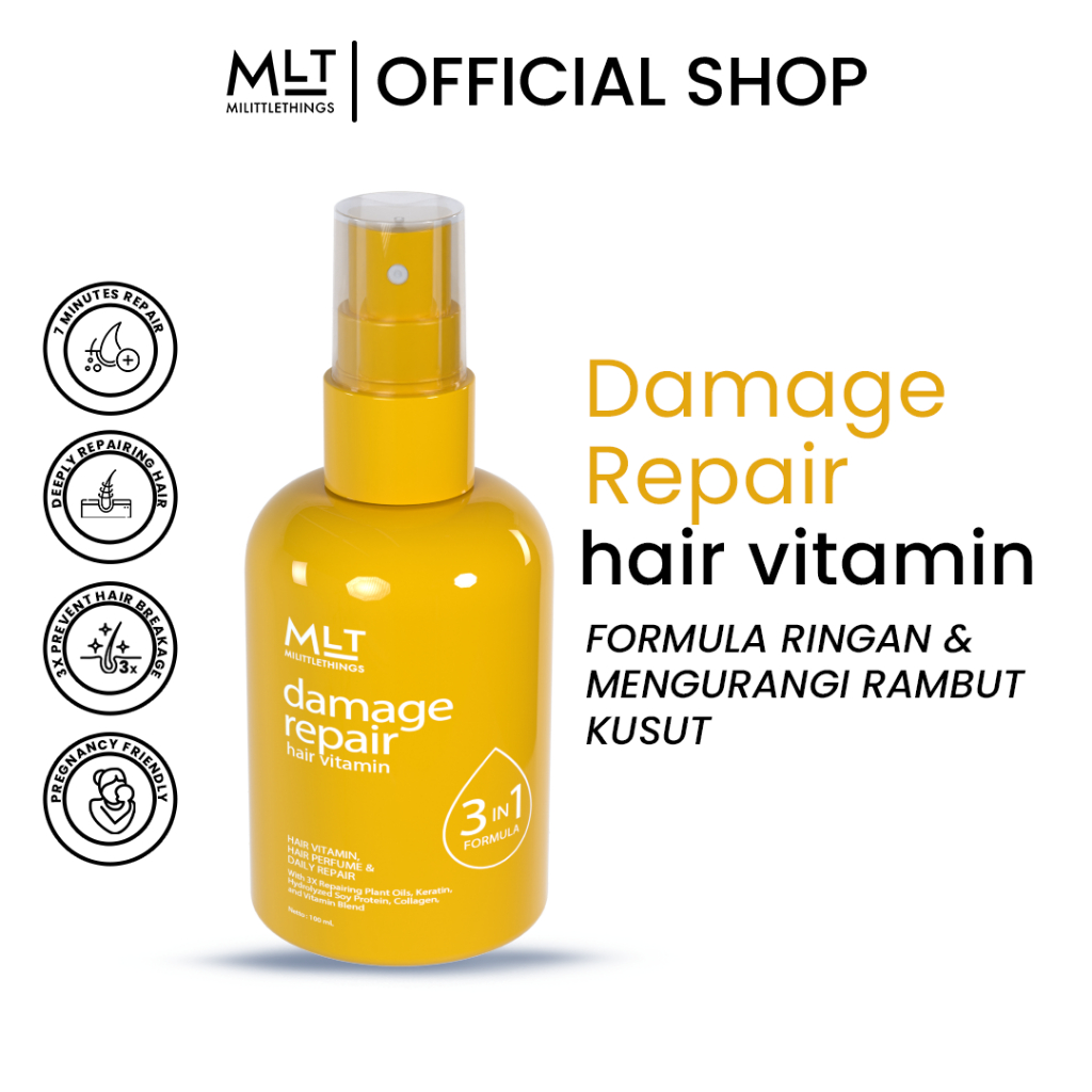 Jual MLT Damage Repair Hair Vitamin Rambut Natural 100 ML | Milittle Things Vitamin Rambut Camellia, Argan, Marula Halus Rambut Wangi Alami | Anti Lepek | 3in1 Formula | Shopee Indonesia
