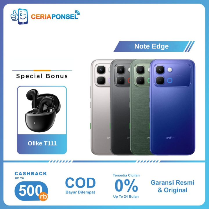 Infinix Note Edge 5G 8/256GB MediaTek Dimensity 7100 AMOLED 50MP 6500mAh | Garansi Resmi Infinix Indonesia 1 Tahun | Lazada Indonesia