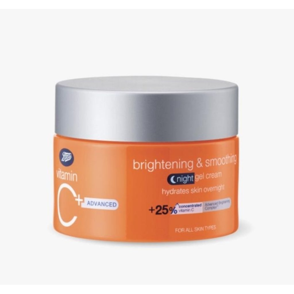 Jual BOOTS Vitamin C+ Advanced Brightening Smoothing Night Gel Cream 50ml ORIGINAL | Shopee Indonesia