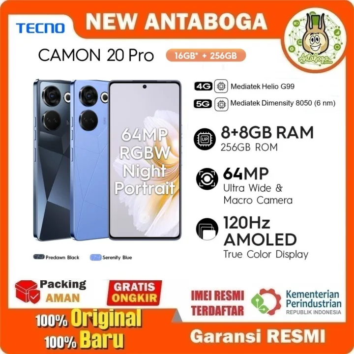 Tecno Camon 20 Pro 8/256 GB Garansi Resmi | Lazada Indonesia