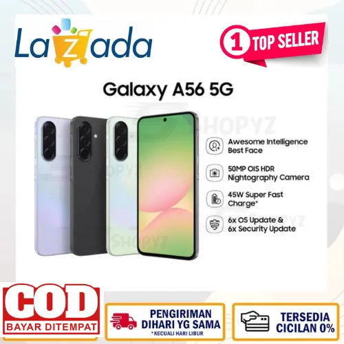 Samsung Galaxy A56 5G 8/256GB - 12/256GB | 50 MP OIS HDR | Nightography Camera | 45W Super Fast Charge | IP67 dust/water resistant | Exynos 1580 | Gorilla Glass Victus+ - GraphiteGARANSI - like new