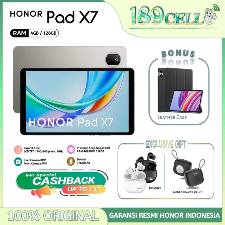 HONOR Pad X7 4/128GB - 8,7" IPS LCD, Snapdragon 680 - Garansi Resmi Honor | Lazada Indonesia