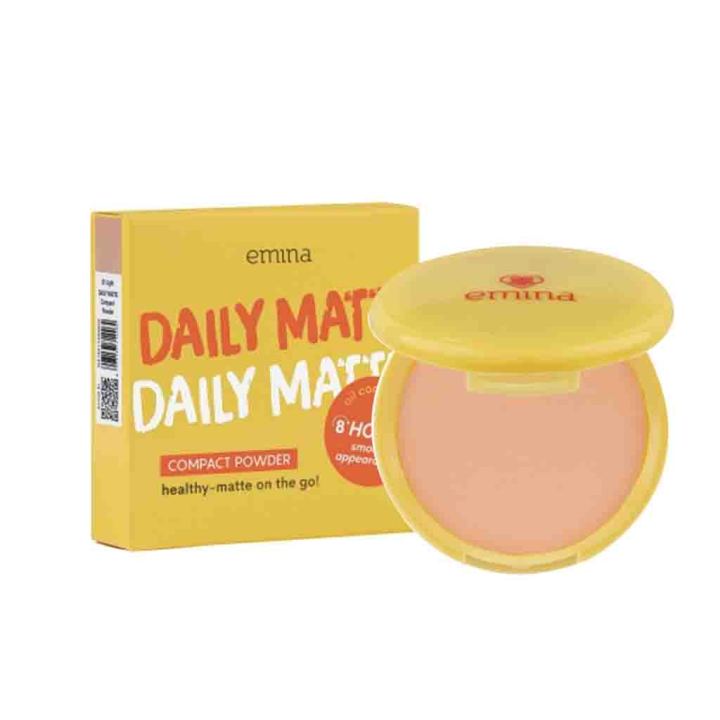 Emina Daily Matte Compact Powder 11 g Tersedia 4 Warna (Light Natural Caramel Mocca)