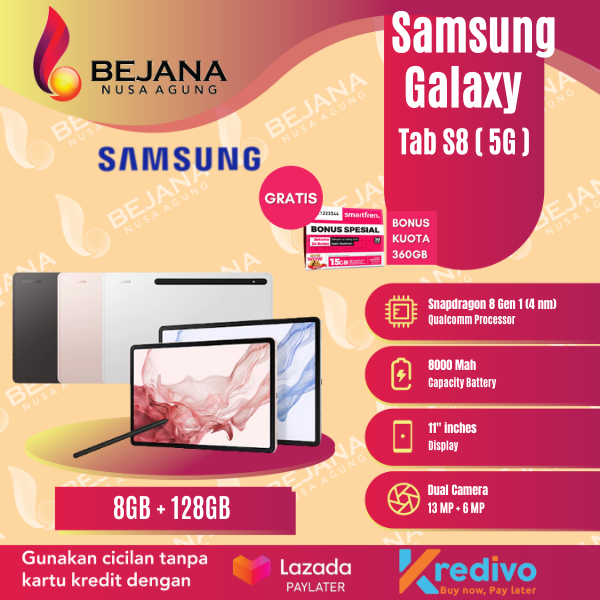 Samsung Galaxy Tab S8 5G ( Ram 8GB / Rom 128GB ) Garansi Resmi | Lazada Indonesia