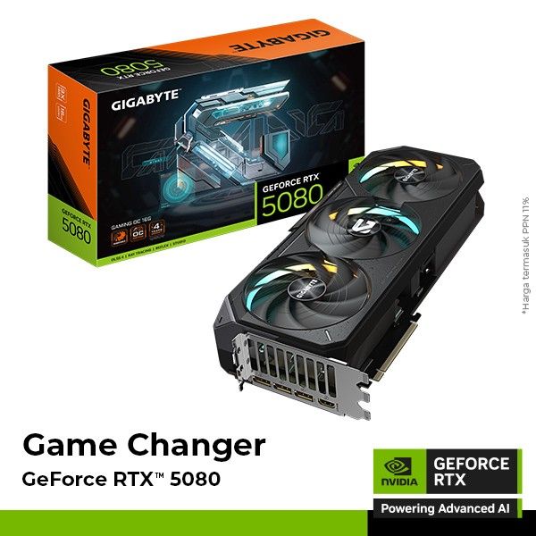 VGA Card Gigabyte GeForce RTX 5080 GAMING OC 16G - 16GB GDDR7 | Lazada Indonesia
