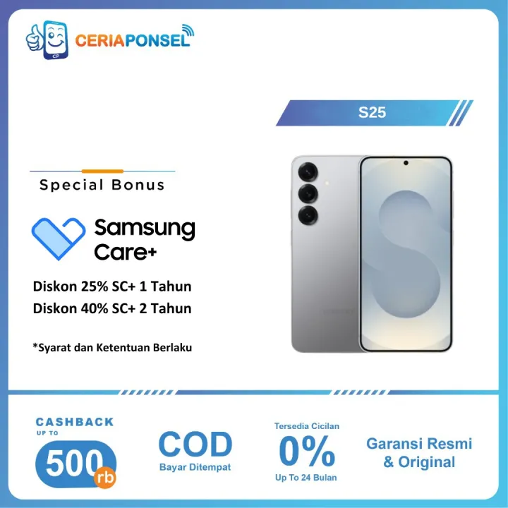 Samsung Galaxy S25 12/256GB & 12/512GB, Smartphone AI | Galaxy AI | Kamera 50MP | Prosesor Snapdragon 8 Elite | Garansi Resmi Samsung 1Tahun | Lazada Indonesia