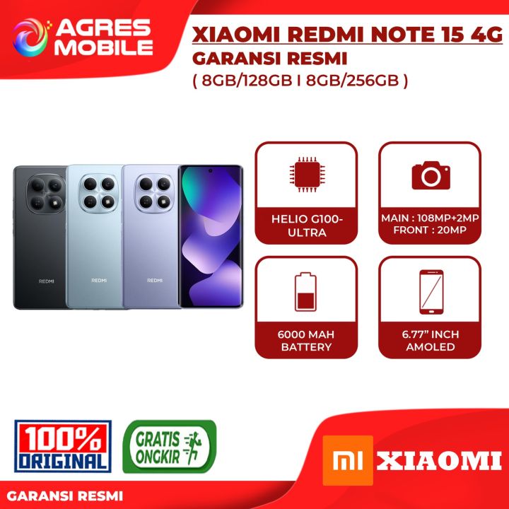Xiaomi Redmi Note 15 4G 8GB/128GB I 8GB/256GB Garansi Resmi Indonesia | Lazada Indonesia