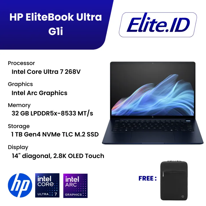 HP EliteBook Ultra G1i Ultra 7 268V 32GB 1TB SSD 14" OLED TOUCH IR ARC Win11Pro | Lazada Indonesia