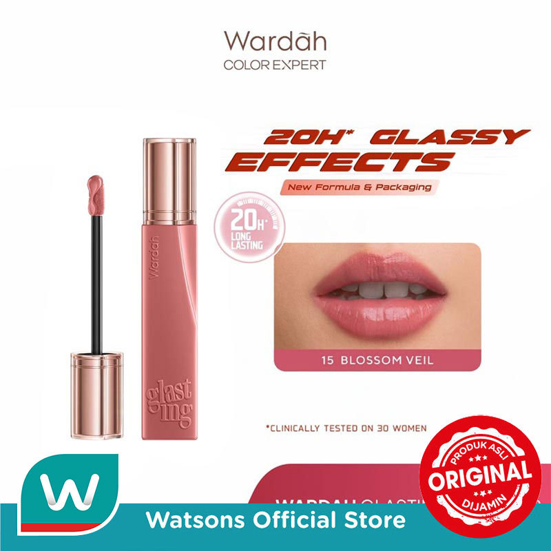 Jual Wardah Lip Cream Glossy Glasting Liquid Lip 15 Blossom Veil 3.5g - Hi-Pigmented Glass Color - Ringan - Tidak Lengket - Transferproof - Longlasting - Waterproof - Tahan Lama - Makeup | Shopee Indonesia