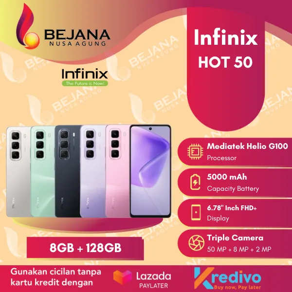Infinix HOT 50 Smartphone ( Ram 8GB + Rom 128GB ) Garansi Resmi | Lazada Indonesia