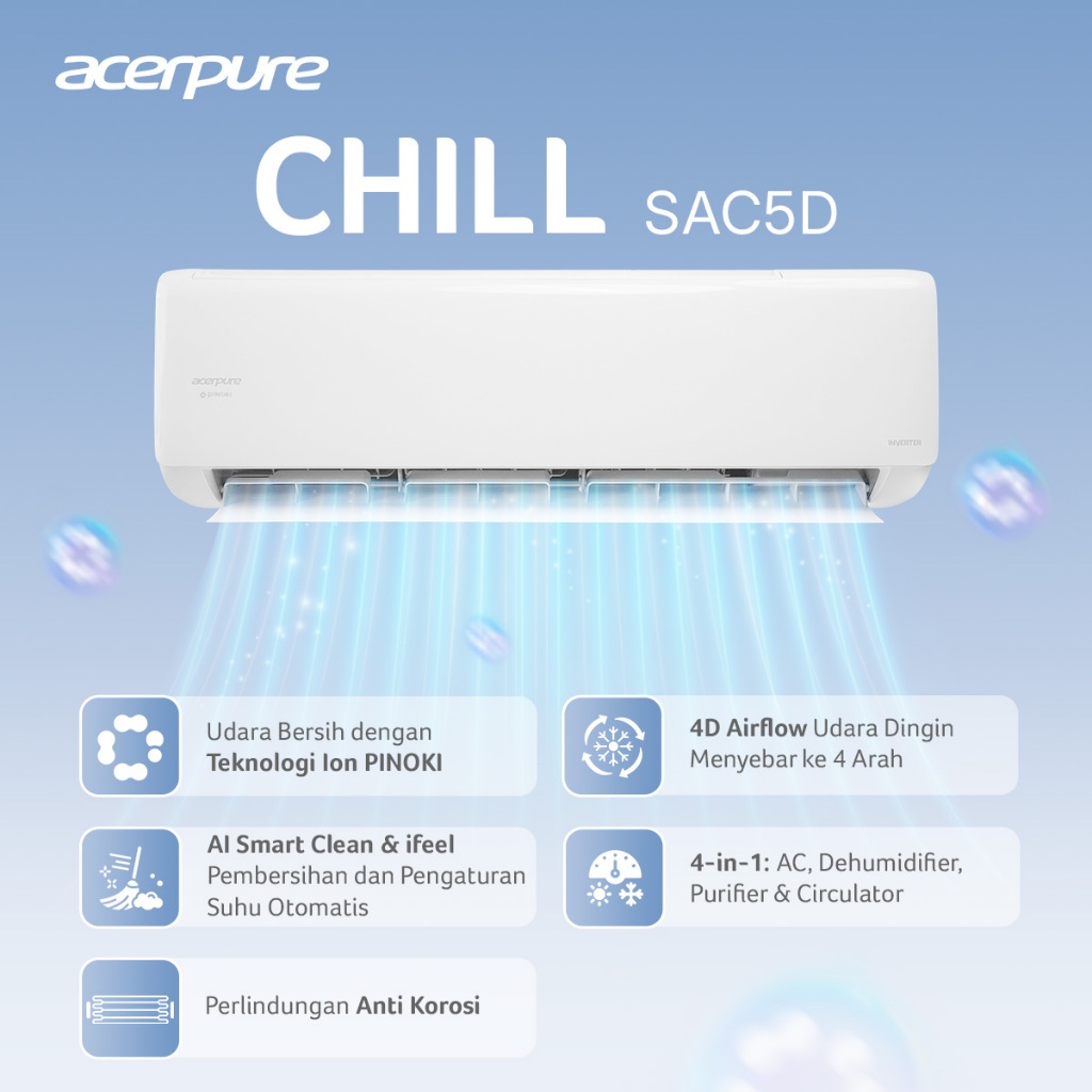 Jual Acerpure CHILL SAC5D Split Type Air Conditioner - Air Con Inverter | Shopee Indonesia