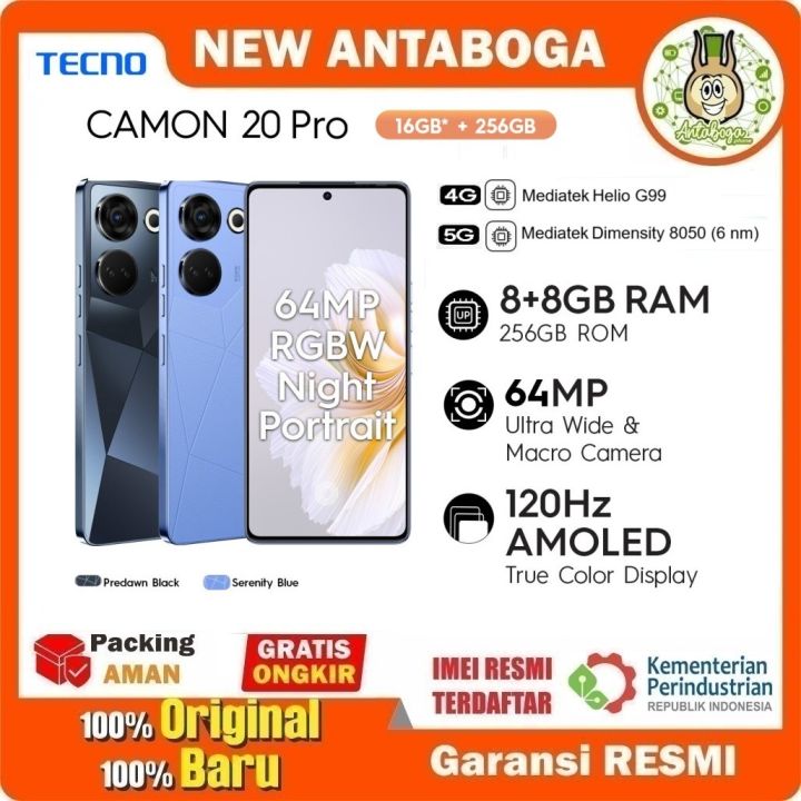 Tecno Camon 20 Pro 8/256 GB Garansi Resmi | Lazada Indonesia