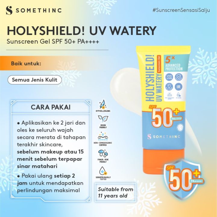 SOMETHINC Holyshield! UV Watery Sunscreen Gel SPF 50+ PA++++ Sunblock Sun Screen Sun Block Tabir Surya