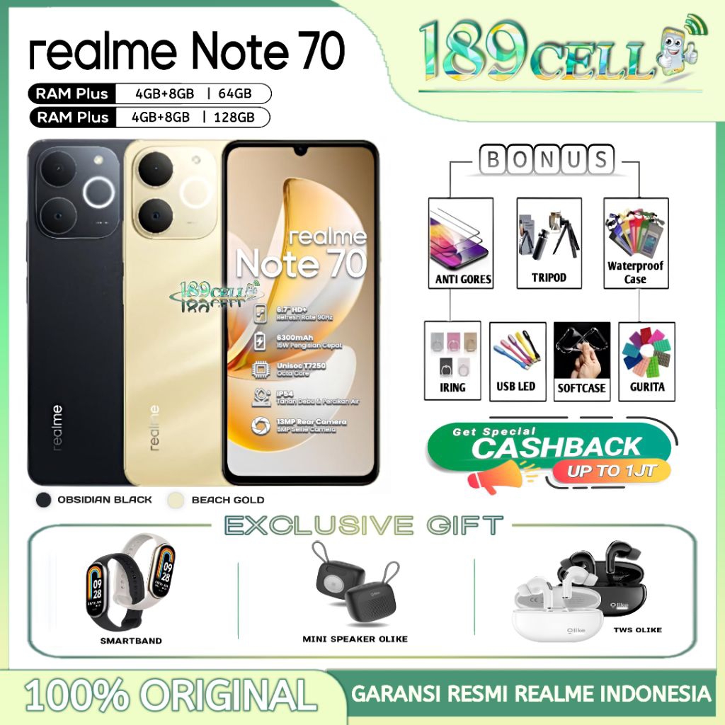 Jual REALME NOTE 70 RAM [4/64GB] [4/128GB] - REALME NOTE70 GARANSI RESMI REALME INDONESIA | Shopee Indonesia