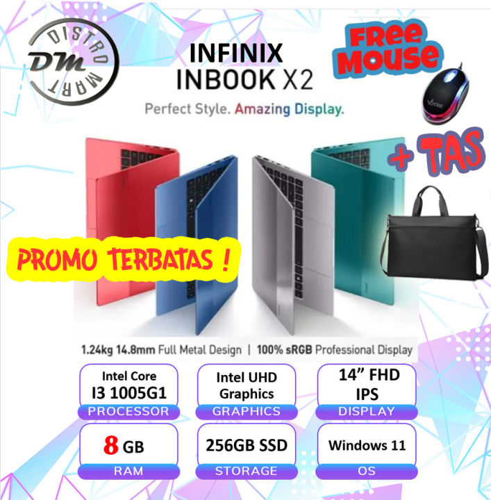 Laptop Infinix Inbook X2 Core i3-1005G1 RAM 4GB/8GB ROM 256GB SSD 14" IPS