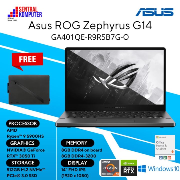 Asus ROG Zephyrus G14 GA401QE Ryzen 9-5900HS-RTX3050Ti -16GB-512GB SSD | Lazada Indonesia