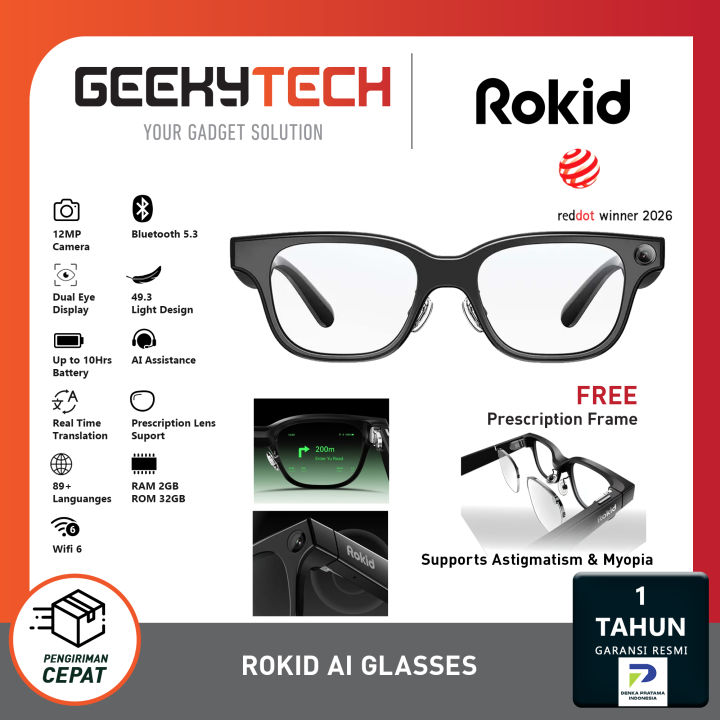 ROKID AI Smart Glasses Black – AI Smart Wearable | Lazada Indonesia
