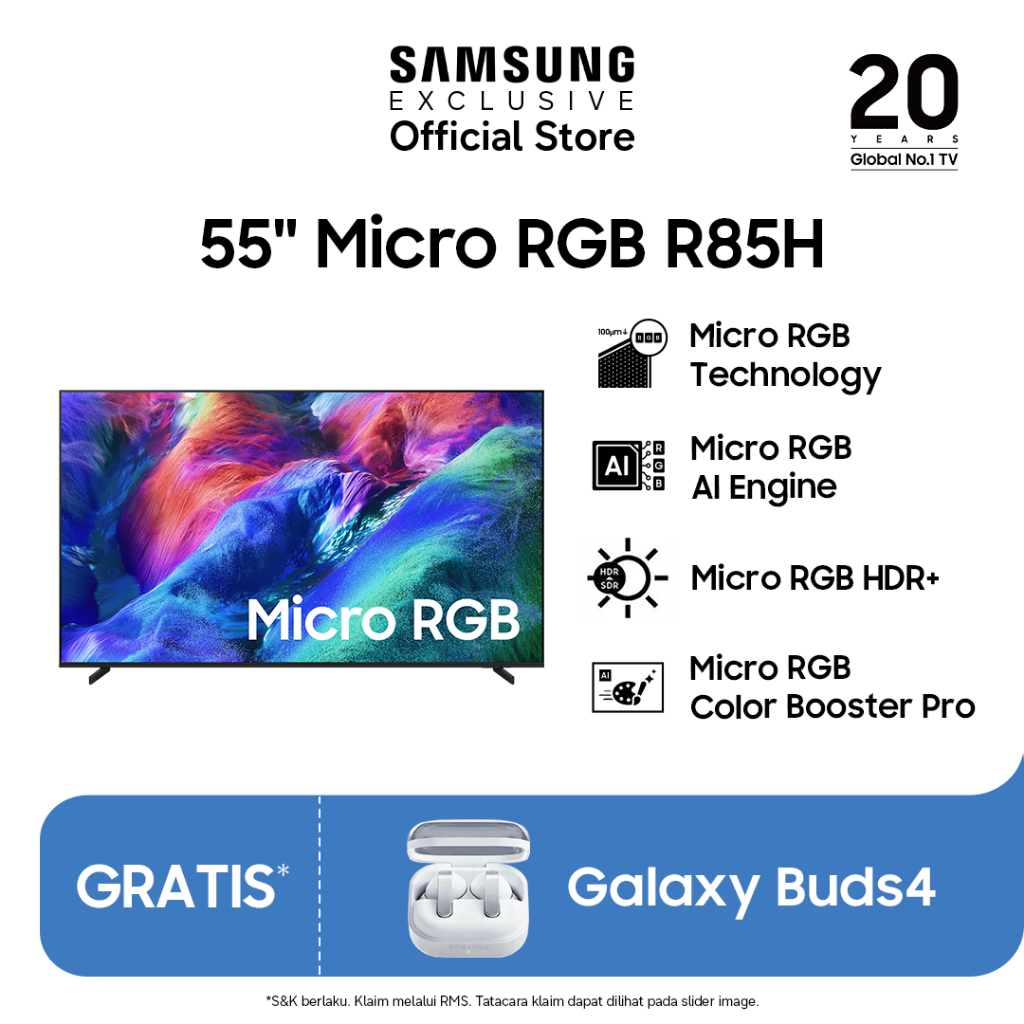 Jual Samsung Smart TV 55" Micro RGB R85H Samsung Vision AI | Shopee Indonesia