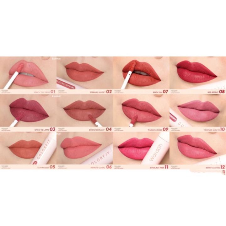 wardah colorfit last all day lip paint/jual produk wardah terlengkap di indonesia/wardah colorfit series/lip cream/makeup