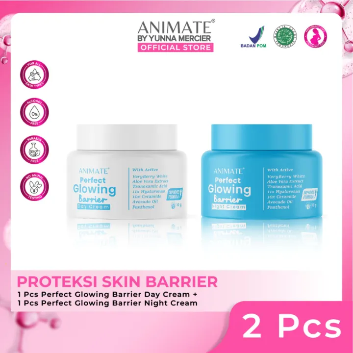 Animate Perfect Glowing Barrier 2in1 Day & Night Cream Paket Hemat Original