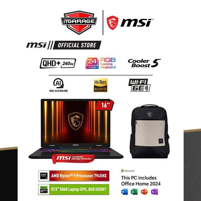 MSI CROSSHAIR A16 HX D7WFKG-049ID | R9-7945HX/16GB/512GB/RTX5060-8GB | Lazada Indonesia