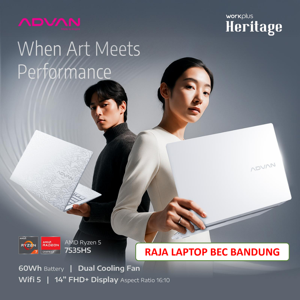 Jual Advan Workplus Heritage 14 Ryzen 5 7535HS RAM 16GB SSD 1TB 14" WUXGA IPS Windows 11 Home Original | Shopee Indonesia