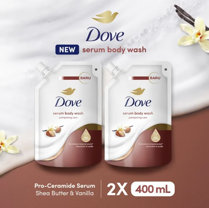 Dove Serum Body Wash Pro-Ceramide Pampering Care Pouch 400ml x2 | Lazada Indonesia