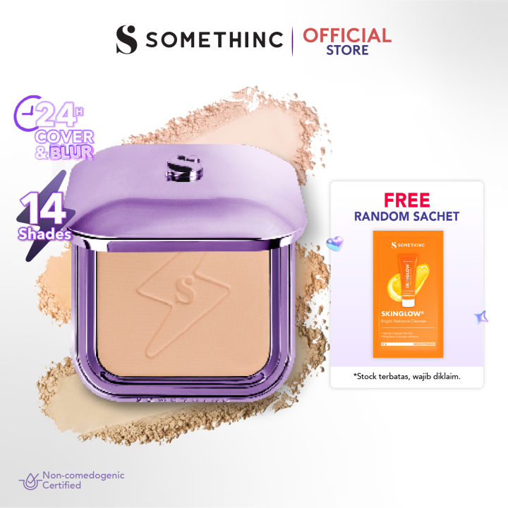 SOMETHINC Copy Paste COVERBLUR Powder Foundation - Seamless Powder Foundation Dengan Formula Zero-Cakey, Zero-Cracky, Dan Zero-Pores*| Coverage Medium to Full, Mampu Meratakan Warna Wajah, Memperkecil Tampilan Pori, Dan Menghaluskan Tekstur Wajah | Lazada