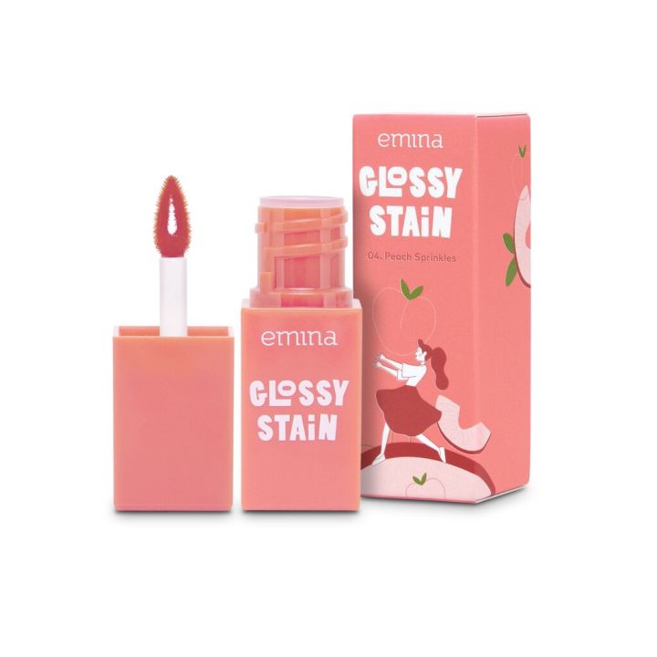 Emina Glossy Stain - 04 Peach Sprinkles 3g | Lazada Indonesia
