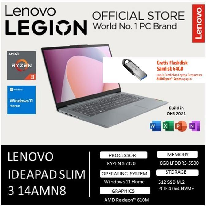 DISKON PROMO Lenovo Ideapad Slim 3 14 Ryzen 3 7320U 8GB 512GB W11 + OHS 14" FHD - LAPTOP | Lazada Indonesia