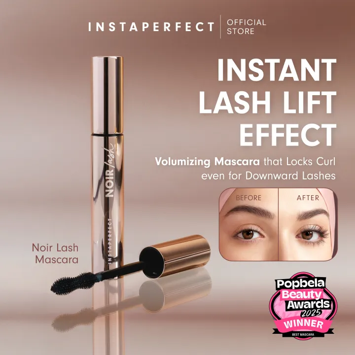 [BEST MASCARA 2025] Instaperfect Noir Lash Mascara (Maskara Bulu Mata Smudgeproof, Anti Clumpy, Lentik Panjang Tebal Natural Tahan Lama 24 Jam, Instant Lash Lift) | Lazada Indonesia