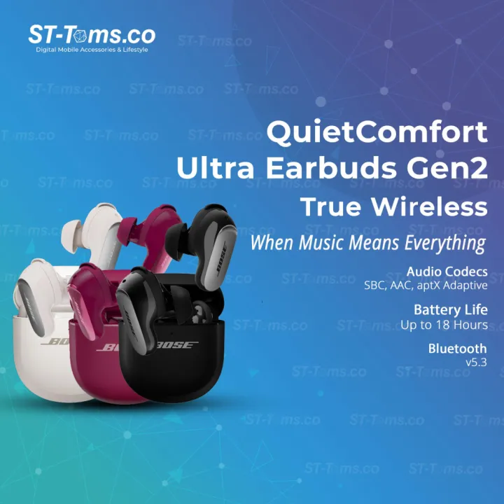 Bose QuietComfort Ultra Earbuds (2nd Gen) Gen 2 Spatialized Sound with Bose Immersive Audio ANC Wireless Charging | Lazada Indonesia
