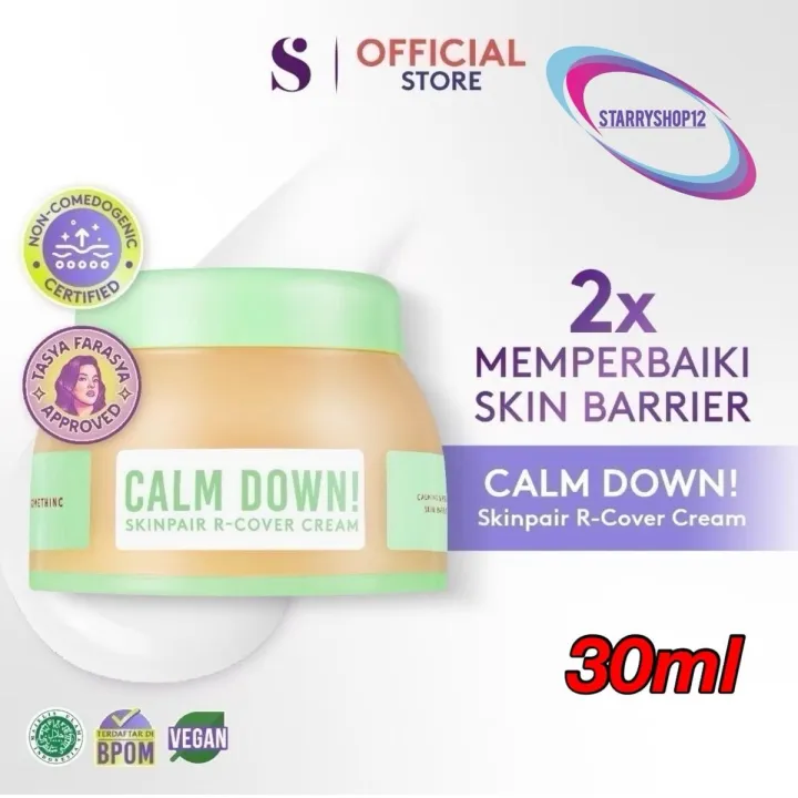 (30ml) SOMETHINC Calm Down! 30ml Skinpair R-Cover Cream Moisturizer Somethinc somethinc Calm Down CALM DOWN 30gr pelembab moisturizer some thinc | Lazada Indonesia
