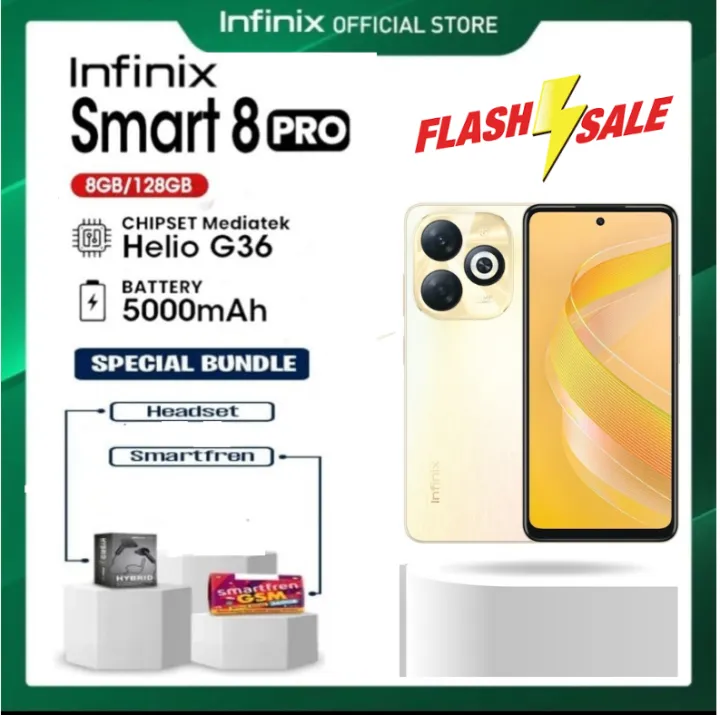 Flash Sale !!! INFINIX SMART 8 PRO 8/128 GB & SMART 5 3/64 GB - GARANSI