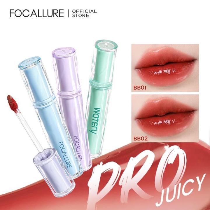 FOCALLURE Pro-juicy Jelly Watery Tint Dew Lip Tint Glossy Plump Glassy High Pigment Long Wear Lightweight Non-sticky | Lazada Indonesia