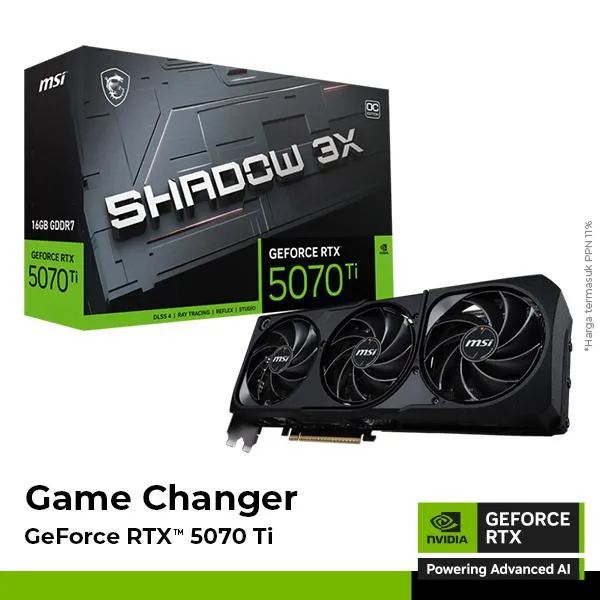 VGA Card MSI GeForce RTX 5070 Ti 16G SHADOW 3X OC - 16GB GDDR7 (SKU ) | Lazada Indonesia
