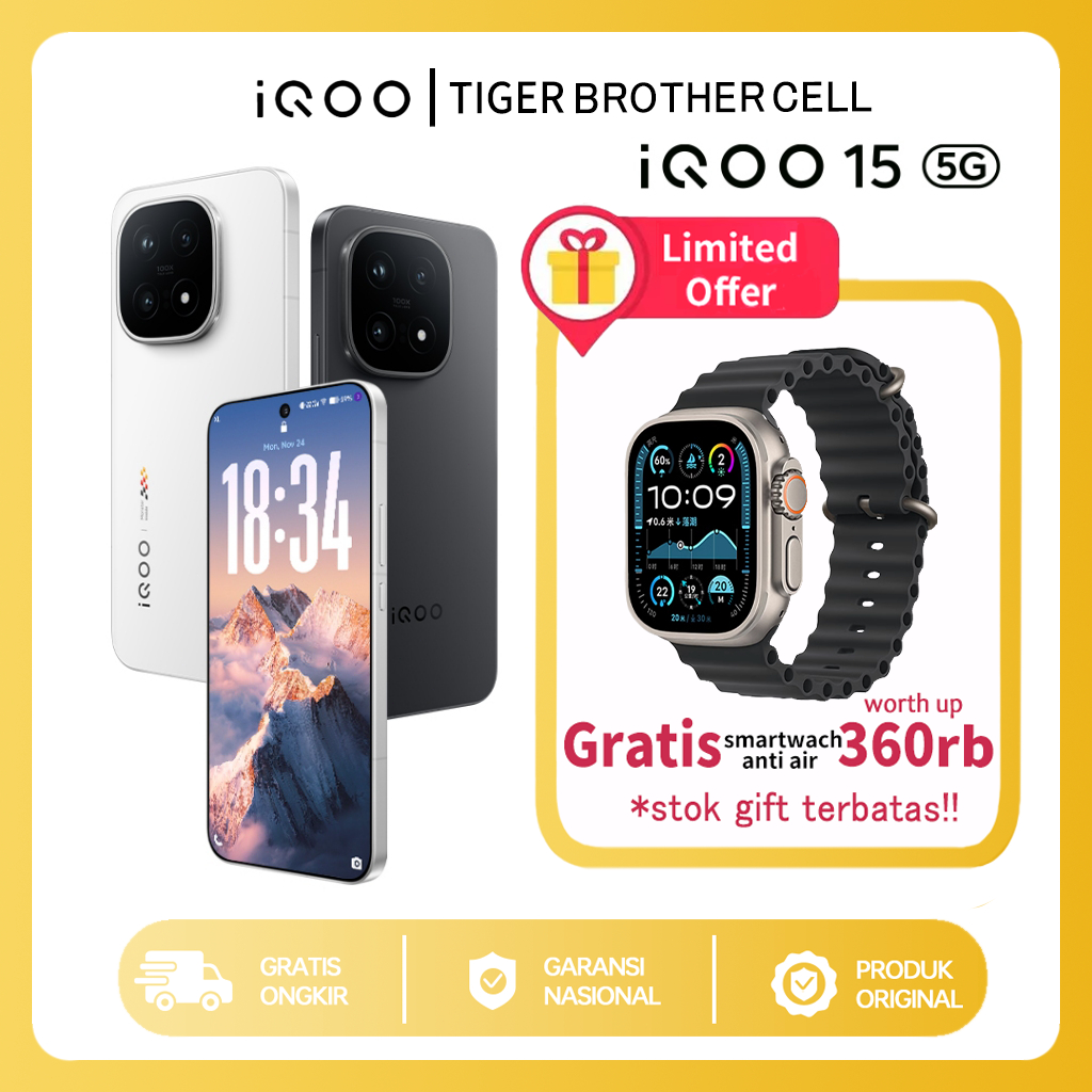 Jual vivo IQOO 15 Snapdragon®8 Elite Gen 5 & Supercomputing Chip Q3, OLED DISPLAY, 50MP SonyPersicope Telephoto, 7000 mAh, Origin OS 6 | Shopee Indonesia