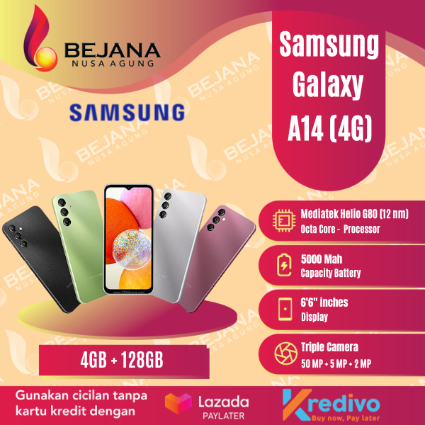 Samsung Galaxy A14 4G ( 4GB + 128GB ) Garansi Resmi | Lazada Indonesia