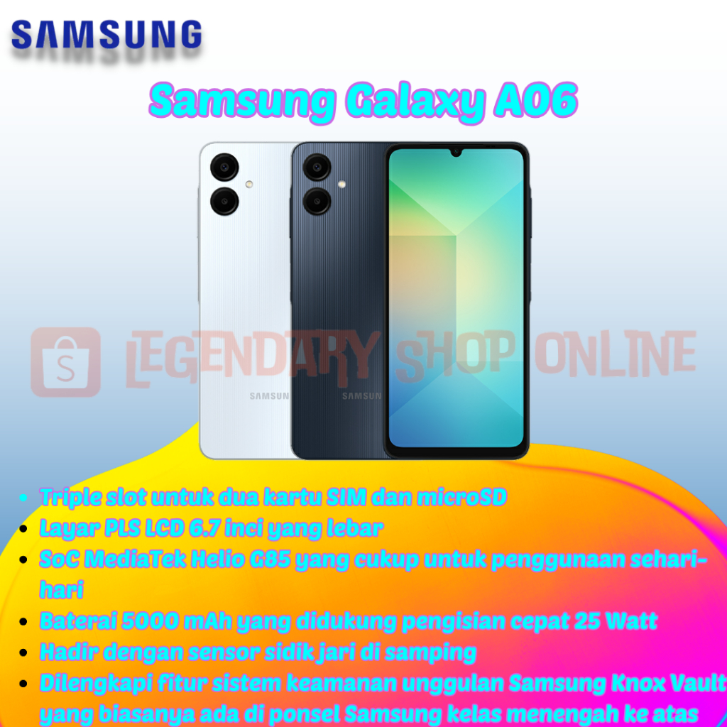 Jual Samsung Galaxy A06 [4GB+64GB] [4GB+128GB] Garansi Resmi 1 Tahun | Shopee Indonesia