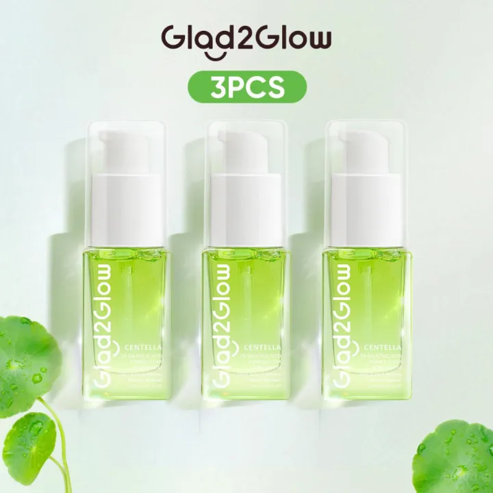 Glad2Glow 3pcs Acne Serum Centella Salicylic Acid Power Clear Acne Serum 17ml | Clears Acnes & Redness Prevents Breakout