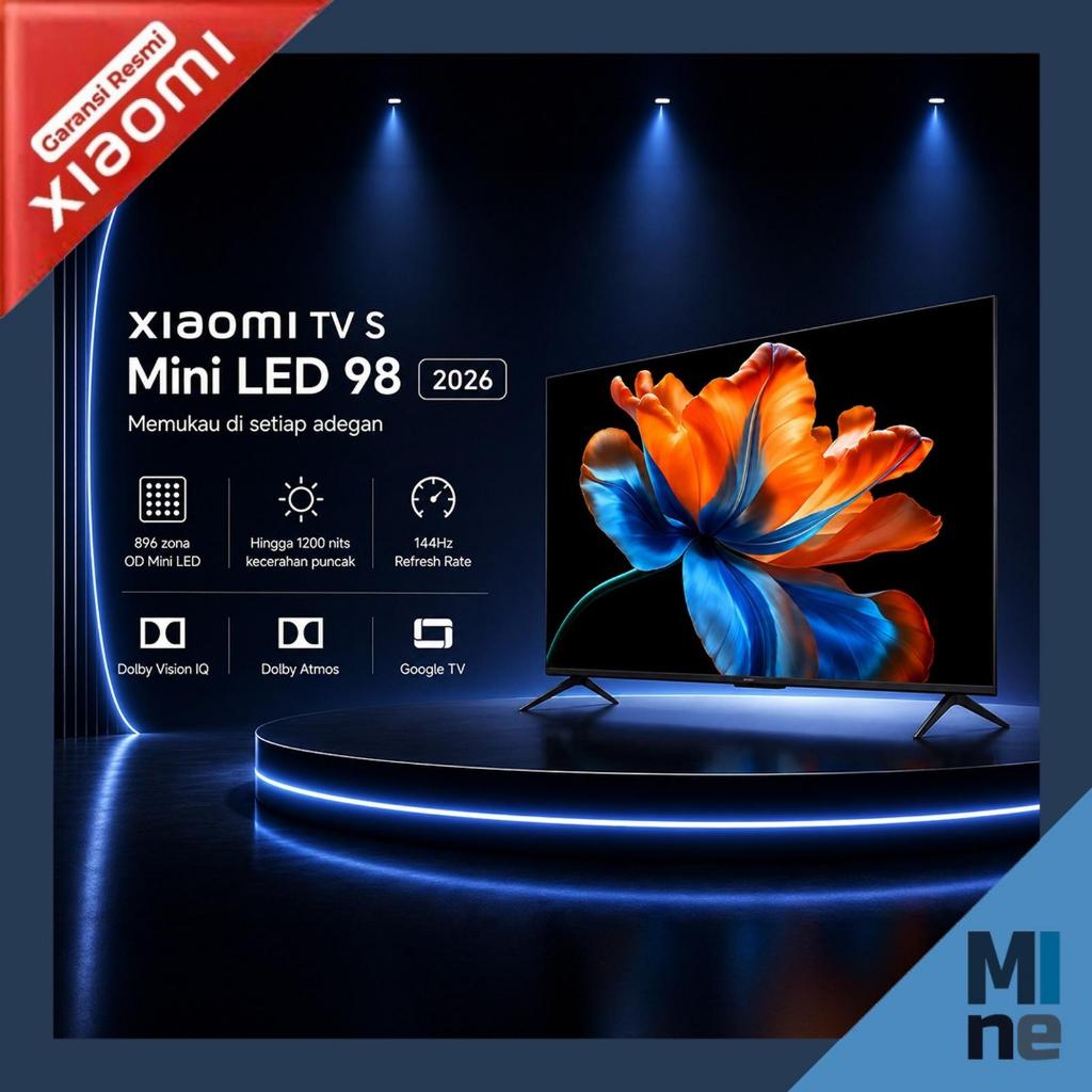 Jual Xiaomi TV S Mini LED 98 Inch 2026 Google TV 4K QD-Mini LED UHD Dolby Audio, DTS-X, HDR10+, HLG, Filmmaker 1200 Nits Refresh Rate 144 Hz up to 288 Hz Smart TV 98Inch | Shopee Indonesia