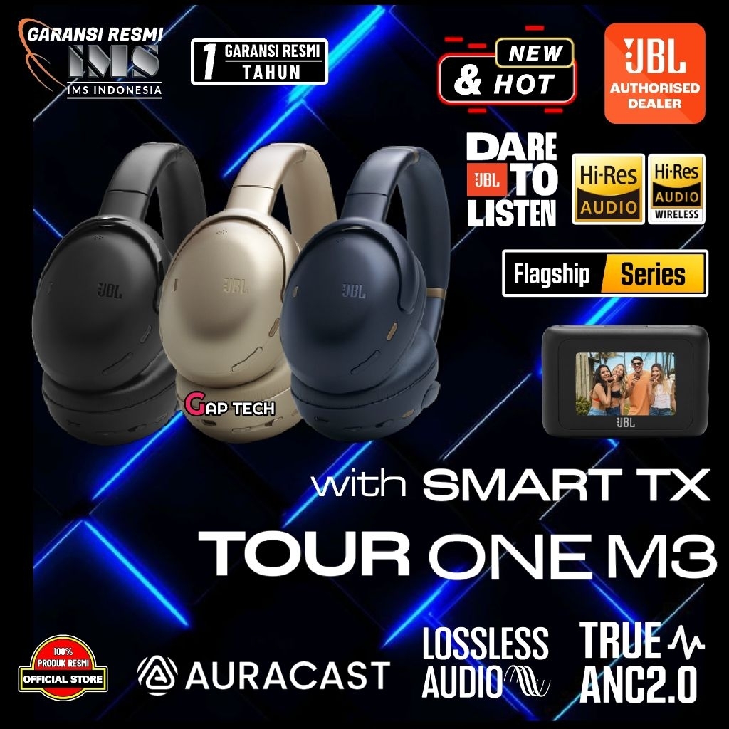 Jual JBL Tour One M3 Smart TX / Mk 3 Hi-Res Over-Ear Noise Cancelling Headphones with JBL Smart Tx Original | Shopee Indonesia