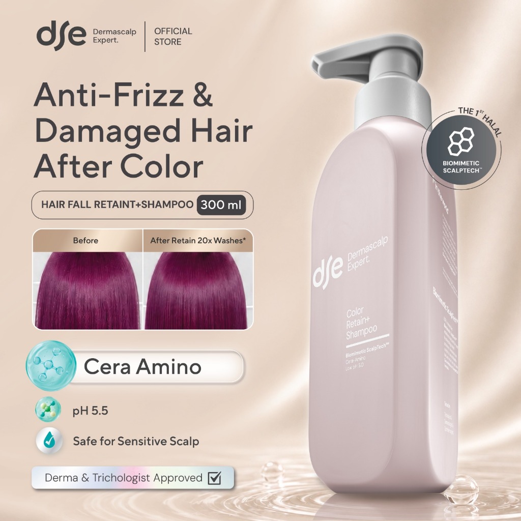 Jual DSE Dermascalp Expert Color Retain+ Shampoo 300 ml | Perawatan Rambut Coloring | Perawatan Rambut Harian | Hair Care Expert | Shopee Indonesia